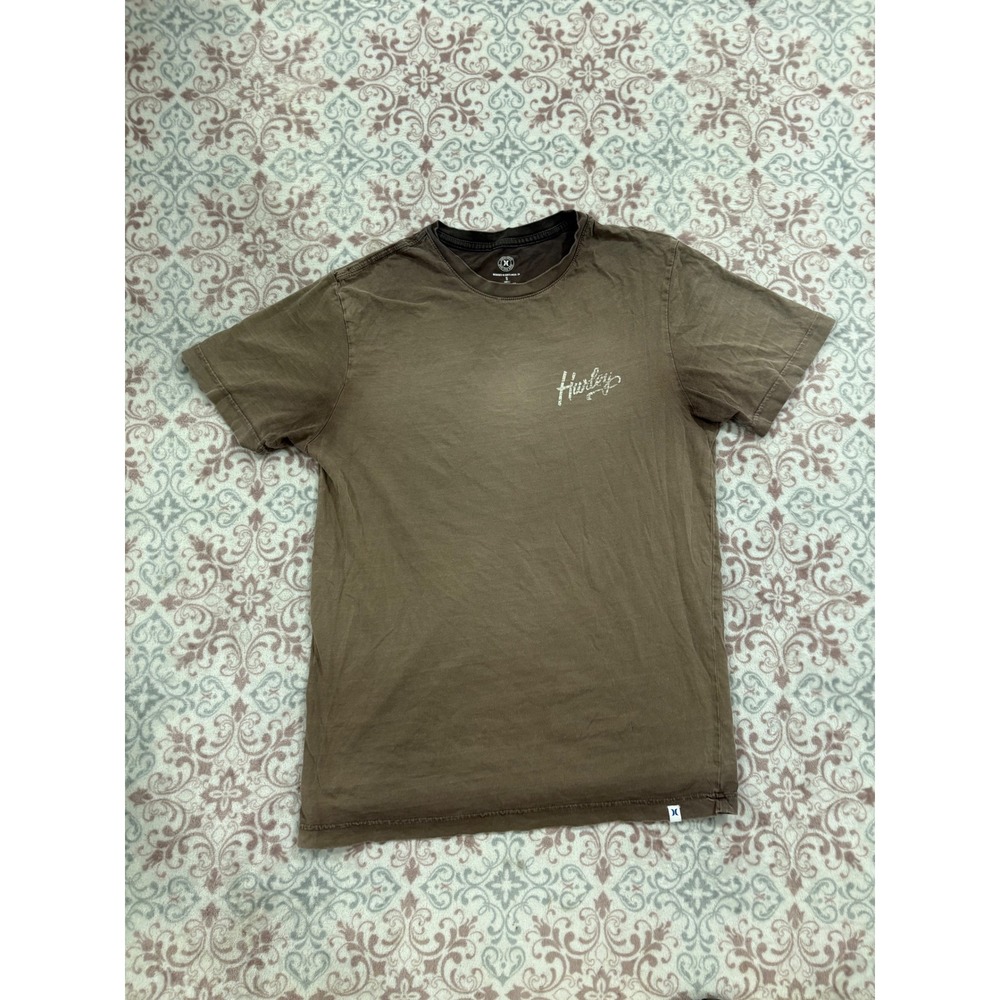 Hurley Mens Graphic T-Shirt Brown Small Scorpion Back Print Cotton Tee
